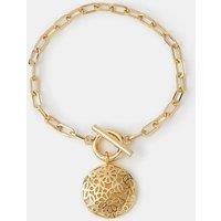 ACCESSORIZE 14 Carat Gold Plated Charm Bracelet Gold