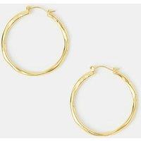 ACCESSORIZE 14 Carat Gold Plated Molten Hoop Earrings Gold