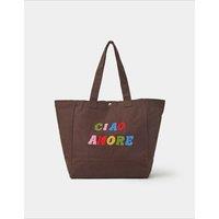ACCESSORIZE Ciao Amore Tote Bag Chocolate