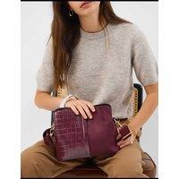 ACCESSORIZE Croc Effect Cross Body Bag Burgundy