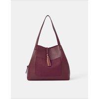 ACCESSORIZE Faux Leather Slouchy Shoulder Bag Burgundy