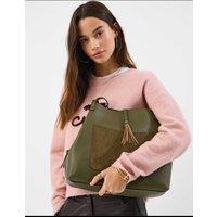 ACCESSORIZE Faux Leather Slouchy Shoulder Bag Olive