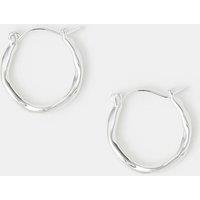 ACCESSORIZE Silver Plated Molten Hoop Earrings Silver