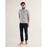 Seasalt Cornwall Pure Cotton Pique Striped Polo Shirt Grey Mix