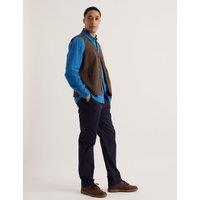 Seasalt Cornwall Linen Rich Herringbone Waistcoat Brown