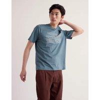 Seasalt Cornwall Pure Cotton Printed Crew Neck T-Shirt Light Blue Mix