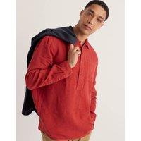 Seasalt Cornwall Pure Linen Textured Shirt Orange