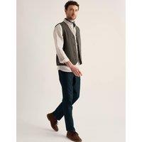 Seasalt Cornwall Linen Rich Herringbone Waistcoat Khaki