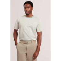 Ted Baker Pure Cotton Striped Knitted T-Shirt Medium Green