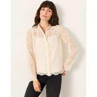 FatFace Lace Blouse Ivory