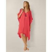 Monsoon Pure Modal Lace Detail Beach Cover Up Kaftan Coral