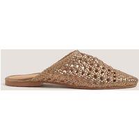 Monsoon Leather Braided Mules Gold