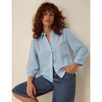 Monsoon Linen Blend Collared Shirt Blue