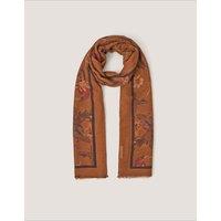Monsoon Modal Silk Printed Scarf Yellow Mix