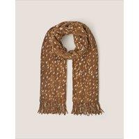 Monsoon Bambi Print Fringed Scarf Brown Mix