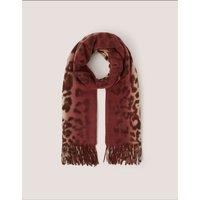 Monsoon Animal Print Fringed Scarf Beige Mix