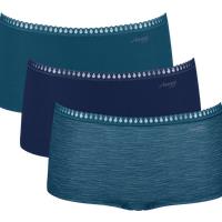 Sloggi 3 Pack GO Crush Cotton Rich Shorts Turquoise