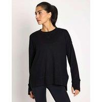 Lilybod Shelby Crew Neck Step Hem Relaxed Sweat-shirt Black