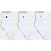 Sweaty Betty 3 Pack Essentials Cotton Rich Ankle High Socks White