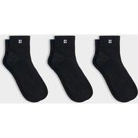 Sweaty Betty 3 Pack Essentials Cotton Rich Ankle High Socks Black