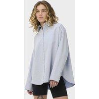 Sweaty Betty Pure Cotton Striped Oversized Shirt Light Blue