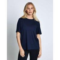 Sweaty Betty Essential Cotton Rich Crew Neck T-Shirt Navy