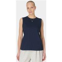 Sweaty Betty Essential Cotton Rich Crew Neck Vest Top Navy