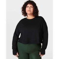 Sweaty Betty After Class Cotton Blend Crop Sweatshirt Black
