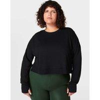 Sweaty Betty After Class Cotton Blend Crop Sweatshirt Black