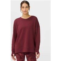 Sweaty Betty After Class Cotton Modal Longline Sweatshirt Burgundy Mix