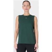Sweaty Betty Essential Cotton Rich Crew Neck Vest Top Dark Green
