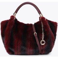 Carvela Faux Fur Mini Cross Body Bag Red Mix
