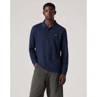 Levi's Pure Cotton Long Sleeve Polo Shirt Navy