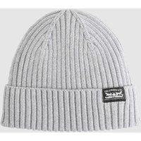Levi's Pure Cotton Knitted Ribbed Beanie Hat Grey
