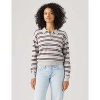 Levi's Cotton Blend Striped Polo Neck Jumper Grey Mix