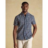 Joules Pure Cotton Striped Seersucker Shirt Navy Mix