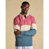Joules Pure Cotton Colour Block Rugby Top Blue Mix