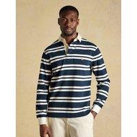 Joules Pure Cotton Striped Rugby Shirt Navy Mix
