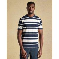 Joules Pure Cotton Striped Crew Neck T-Shirt Navy Mix