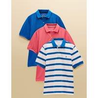 Joules 3 Pack Pure Cotton Polo Shirts Multi