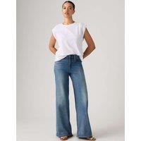 Levi's 728 High Rise Wide Leg Lyocell Blend Jeans Mid Blue