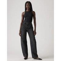 Levi's Baggy Mid Rise Barrel Leg Dad Jeans Dark Blue