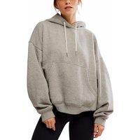 FP Movement Final Call Cotton Rich Oversized Hoodie Light Grey