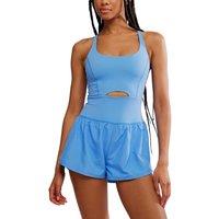 FP Movement Righteous Runsie Strappy Back Playsuit Light Blue