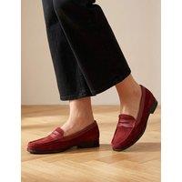 Jones Bootmaker Suede Loafers Red