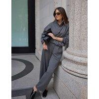 WAT THE BRAND Barrel Leg Relaxed Fit Trousers Dark Grey