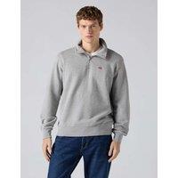 Levi's Regular Fit Pure Cotton Half Zip Sweatshirt Grey