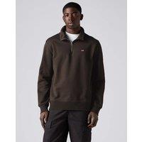 Levi's Regular Fit Pure Cotton Half Zip Sweatshirt Dark Green