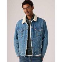 Levi's Sherpa Lined Denim Trucker Jacket Blue Mix