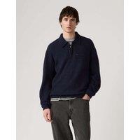 Levi's Collared Neck Half Zip Jumper with Wool Navy